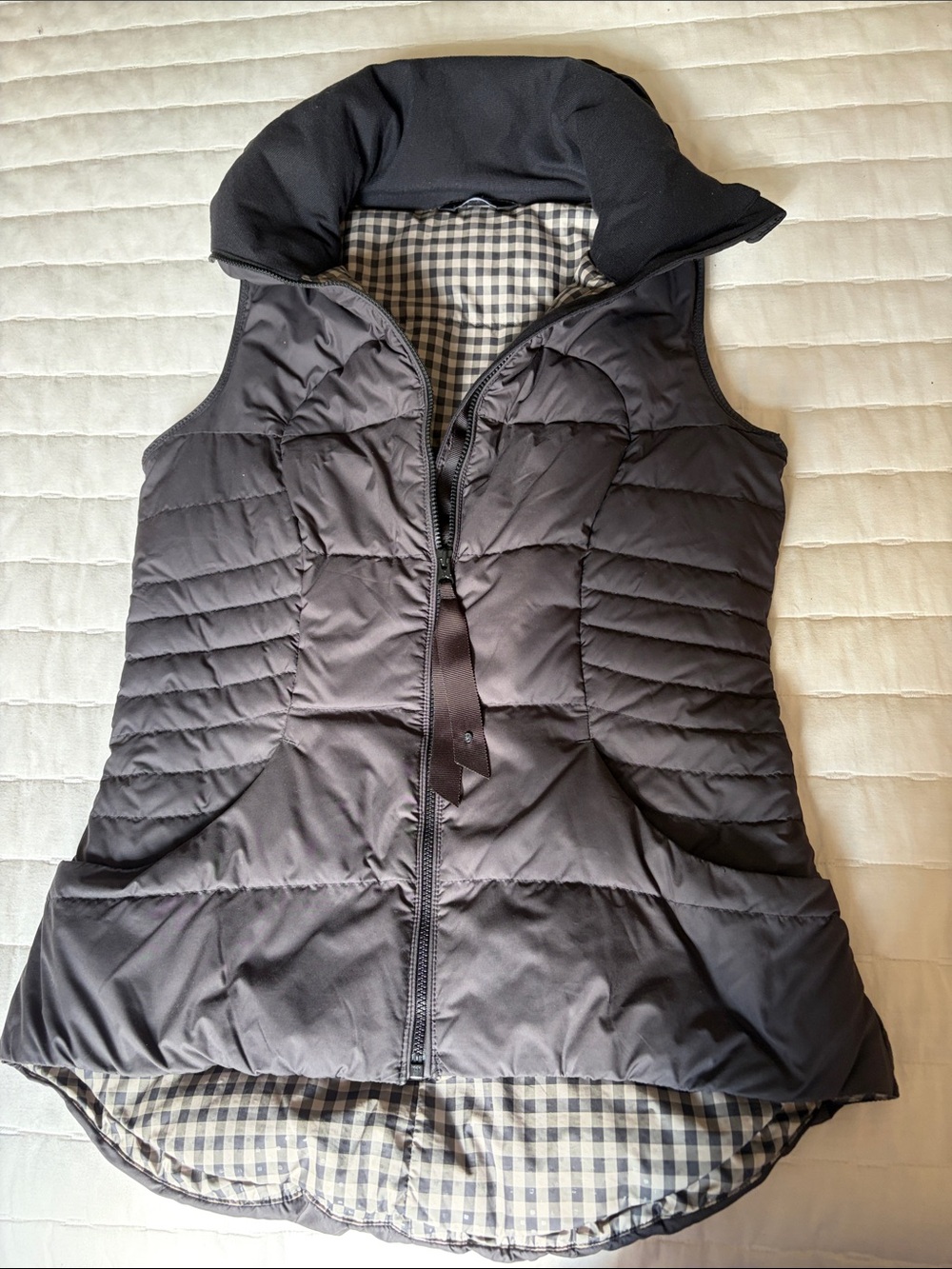 lululemon athletica Black Quilted Hooded Puffer Vest